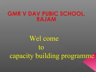 Wel come
to
capacity building programme
 