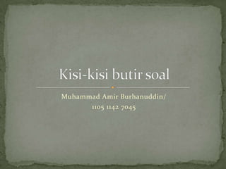 Muhammad Amir Burhanuddin/
      1105 1142 7045
 