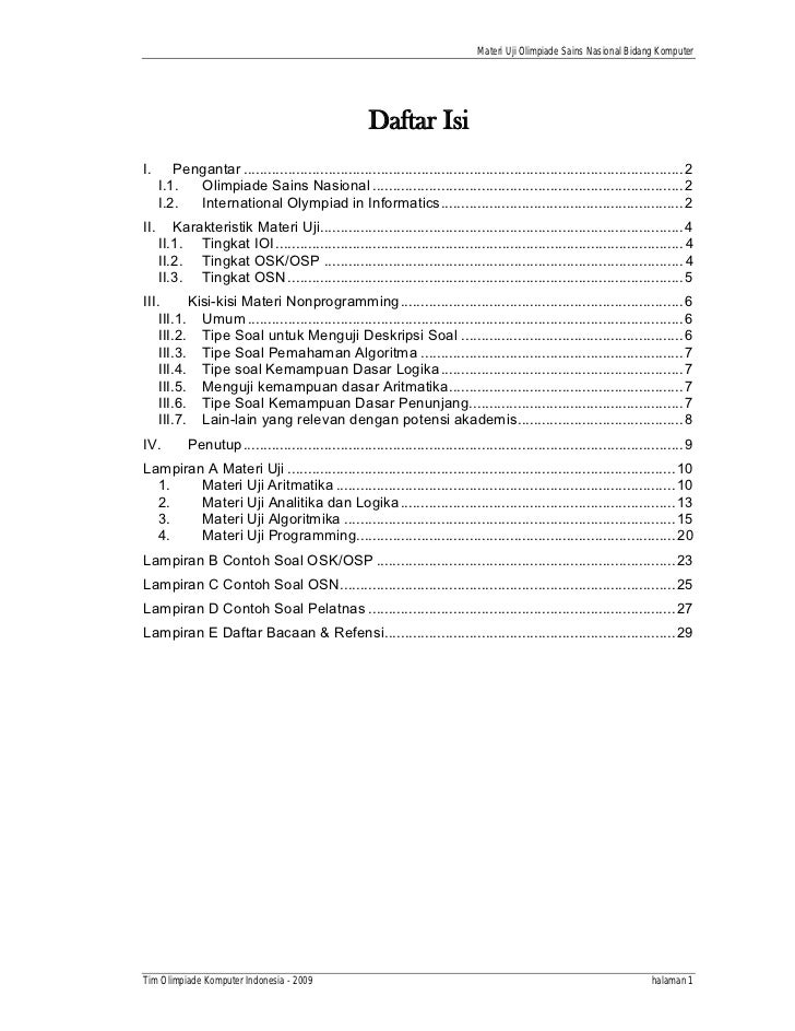 Kisi Kisi Dan Materi Uji Olimpiade Toki