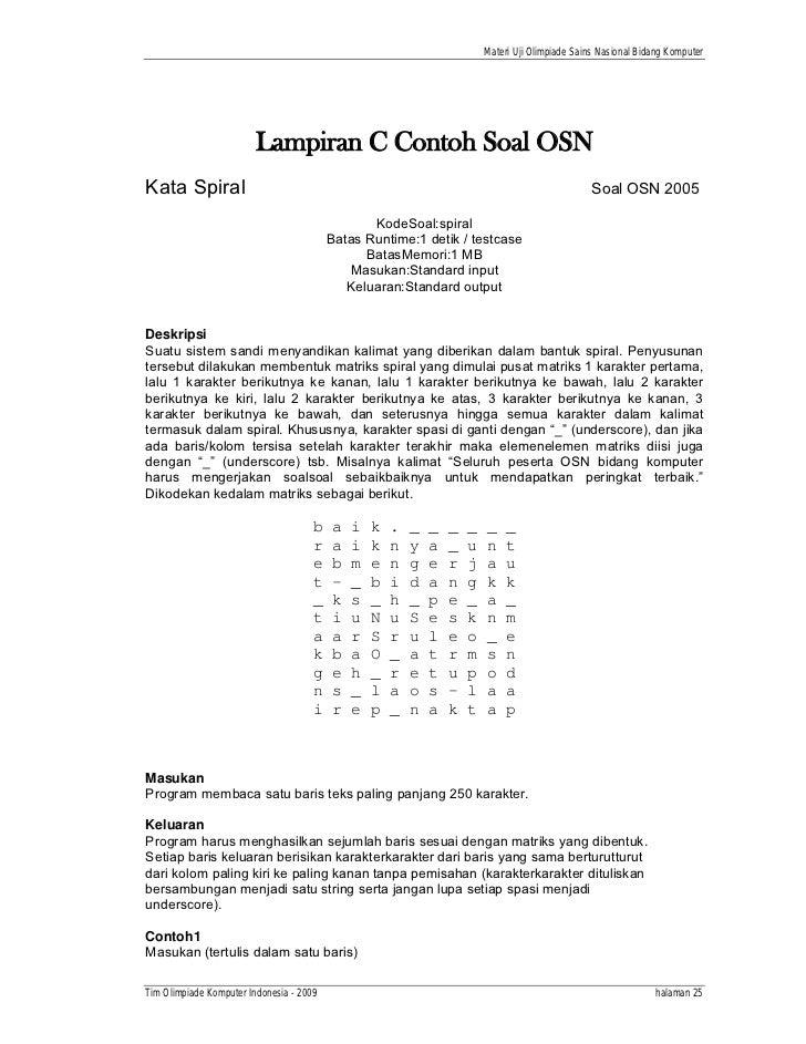 Contoh Soal Osn Tik Sma Guru Galeri