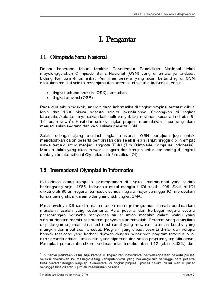 Kisi Kisi Dan Materi Uji Olimpiade Toki