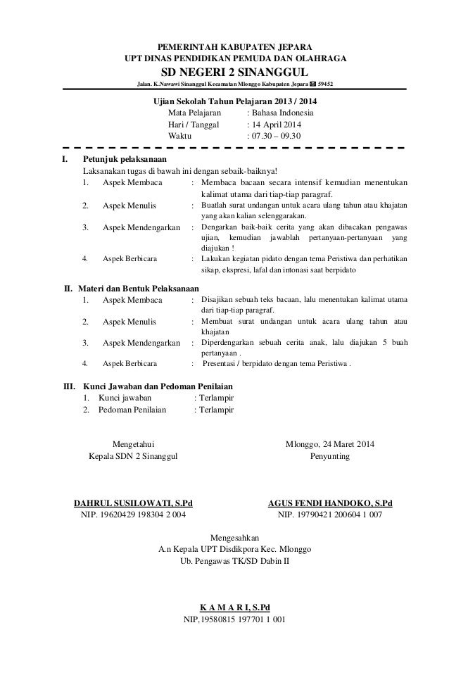 Kisi2 soal bi Kisi2 soal bi