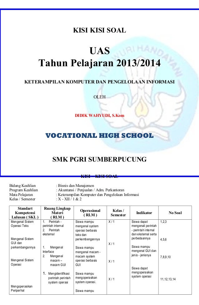 47+ Soal Us Kkpi Smk Kelas Xii Dan 22 Gallery