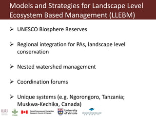Defragmenting natural resource management at the landscape-level: A governance assessment framework