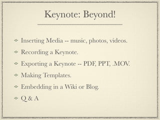 KIS keynote training