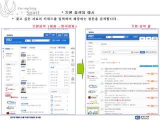 *  기본 검색의 예시 찾고 싶은 자료의 키워드를 입력하여 해당하는 원문을 검색합니다 .   기본검색  ( 예제  :  한국경제 )  기본 검색 결과 