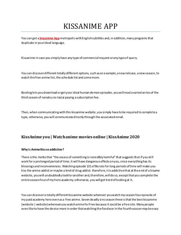 Kissanime App Kissanime App