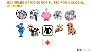EXAMPLES OF ICONS NOT SUITED FOR A GLOBAL
AUDIENCE
 