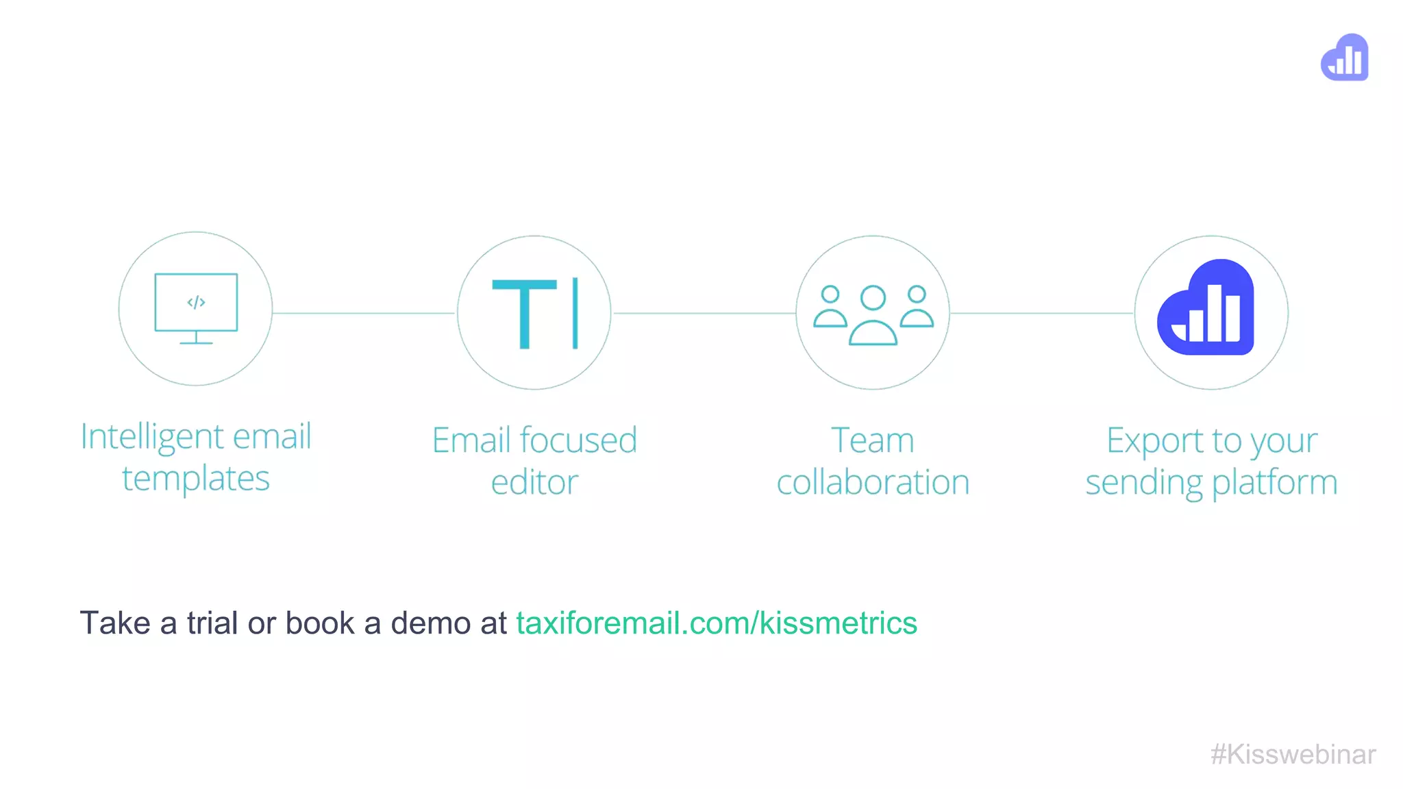 #Kisswebinar
Take a trial or book a demo at taxiforemail.com/kissmetrics
 