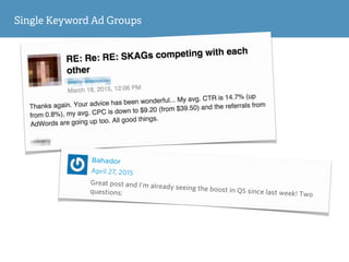Single Keyword Ad Groups
 