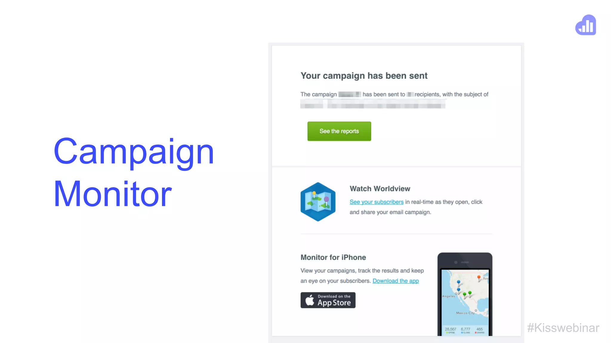 #Kisswebinar
Campaign
Monitor
 