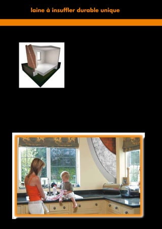 Knauf Insulation propose une laine à insuffler unique pour
la post-isolation thermique et acoustique des murs creux
non isolés. Grâce à ses propriétés avantageuses, ­Supafil
­offre un confort de vie supplémentaire. Ses propriétés
­thermiques de qualité permettent de réaliser d’importantes
économies d’énergie.
Supafil est facile et rapide à mettre en œuvre : le mur creux
est isolé en une seule journée. Tout en gardant intacts la
maçonnerie et l’aspect de la façade. La laine à insuffler
durable garantit une valeur d’isolation constante pendant
toute la durée de vie de la maison ou de l’immeuble.
Supafil est composé à 70 % de verre recyclé et est ininflammable. La laine blanche est produite
comme base de la même manière que pour les rouleaux et les panneaux de laine de verre, et est
produite spécifiquement pour la post-isolation des murs creux. Grâce à un procédé de fabrication
unique et sophistiqué, le produit obtenu est hydrofuge, durable et doux au toucher.
Plus de 20 000 propriétaires ont déjà choisi Supafil aux Pays-Bas.
Supafil, laine à insuffler durable unique
 