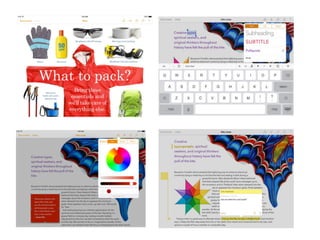 Book Creator 
- Crea iBooks en el iPad 
- Compatible con Dropbox 
- Puedes convertir los libros a PDF y 
compartirlos 
- P...