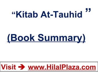“ Kitab At-Tauhid  ” (Book Summary) 