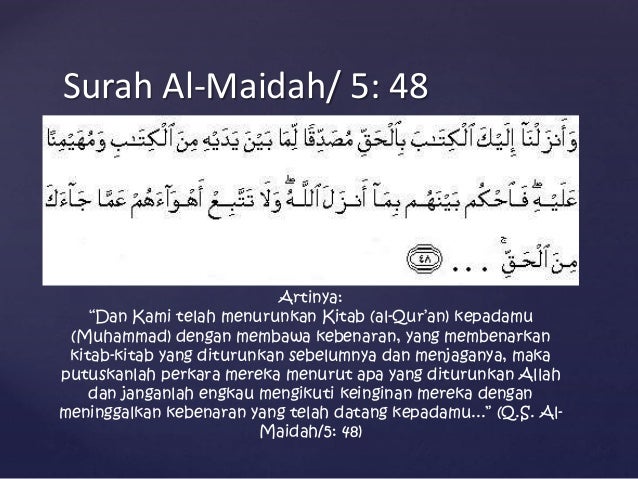 Surah Al Maidah Ayat 48 Beserta Artinya - Gbodhi