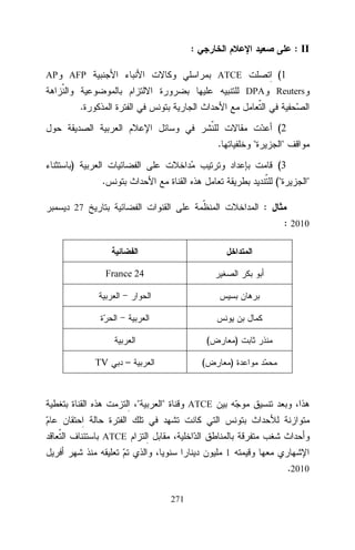 :
AP

: II

AFP

(1

ATCE
DPA

Reuters

.
(2
.

"

"

)

(3
.

("

"

:

27

: 2010

France 24

(
TV

–

)

(

"

"

)

ATCE

ATCE
1

.2010
271

 