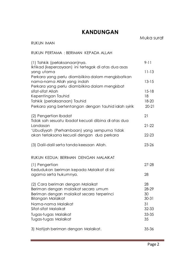 Rukun Iman Ringkas Dan Padat