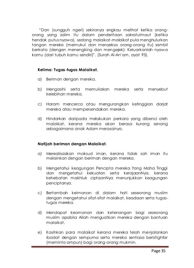 Rukun Iman Ringkas Dan Padat
