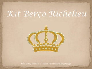 Kit Berço Richelieu




   Site: betsy.com.br / Facebook: Betsy BabyDesign
 