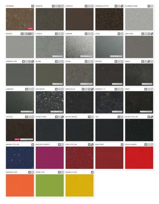 IRONBARK p AMAZON p l v b GEDATSU p l b MARRON JUPITER p l j ALUMINIO NUBE p l
KENSHO plvjb CYGNUS p l b CHROME p l b STEEL p b GRIS EXPO p l v j
CEMENTO SPA p l v j ALTAIR p l b ISTMO p l b MEROPE p l b DINUX p l j b
CARBONO p l b ZIRCONIUM p l b ARDEN BLUE p l v j DORADUS 13 p l b DREIS p l b
CALYPSO p l b NEGRO TEBAS p l j NEGRO ANUBIS p l TAO p b NEGRO STELLAR p j
MARINA STELLAR p MAGENTA ENERGY p b EROS STELLAR p j ROJO EROS p ROSSO MONZA p l b
NARANJA COOL p b VERDE FUN p b AMARILLO GEA p
 