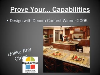 Prove Your… Capabilities Design with Decora Contest Winner 2005 Unlike Any Other 