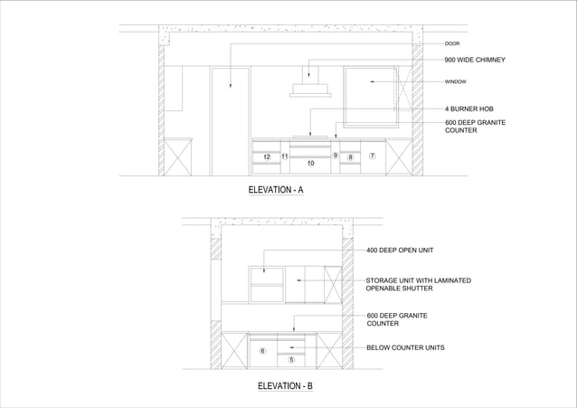 Kitchen Elevation 1 of modular kitchen elevations | PDF