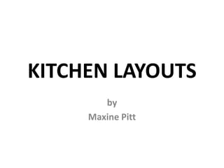 KITCHEN LAYOUTS
by
Maxine Pitt
 