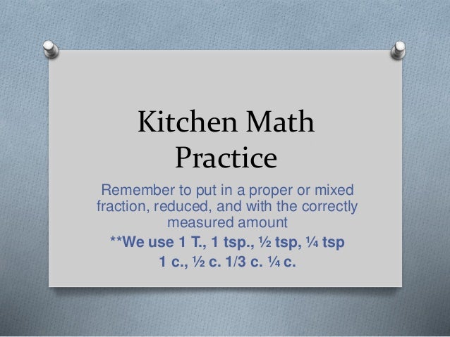 Kitchen mathpractice