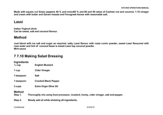 Kitchen Operation Manual | DOC