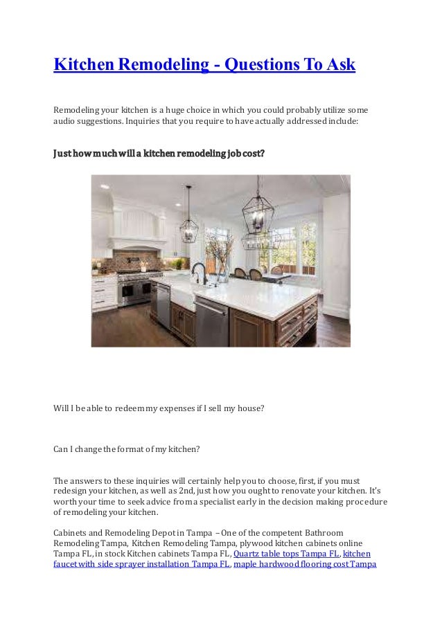 Kitchen remodeling questions to ask