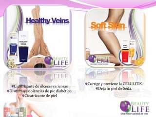 Corrige y previene la CELULITIS.
  Cicatrizante de úlceras varicosas
                                              Deja tu piel de Seda.
Disminuye dolencias de pie diabético.
         Cicatrizante de piel
 