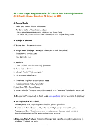 Google Reader: subscripcions