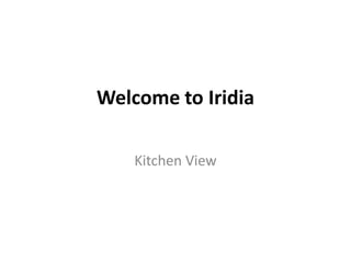 Welcome to Iridia

    Kitchen View
 
