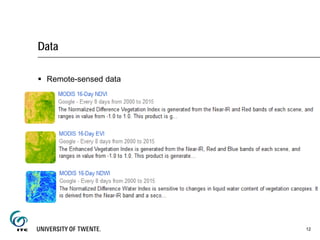 Data
 Remote-sensed data
12
 