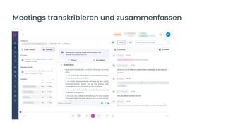 1
8
Meetings transkribieren und zusammenfassen
 