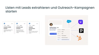2
6
Listen mit Leads extrahieren und Outreach-Kampagnen
starten
 