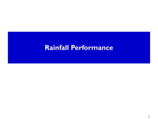9
Rainfall Performance
 