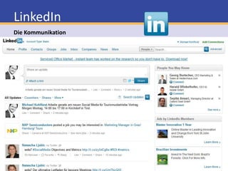 Das ganze nun InternationalVon den Möglichkeiten und Bedingungen her XING sehr ähnlichAuf LinkedIn finden Sie Ihre internationalen GeschäftskontakteLinkedIn ist vor allem in anderen Sprachen als in Deutsch starkLinkedIn