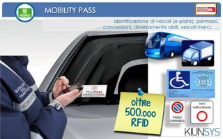 GATE RFID UHF
controllo accessi (ad es. diversamente abili), analisi flussi,
city logistics, ecc.
 