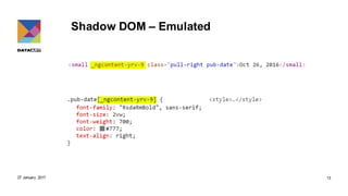 Shadow DOM – Emulated
27 January 2017 13
 