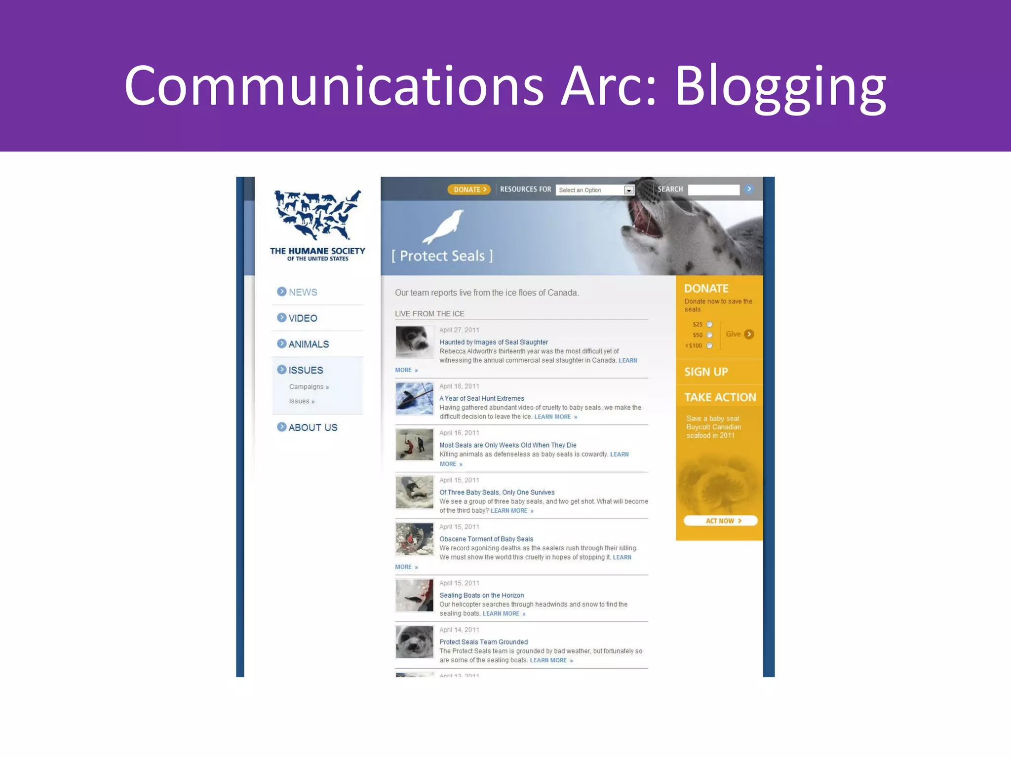 Communications Arc: Blogging
 