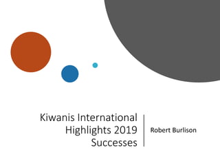 Kiwanis International
Highlights 2019
Successes
Robert Burlison
 