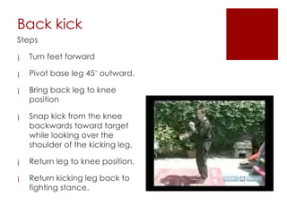 Attacking Back Kick How to Properly Perform Kick for Self-Defense | PPT
