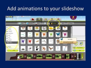 Add animations to your slideshow