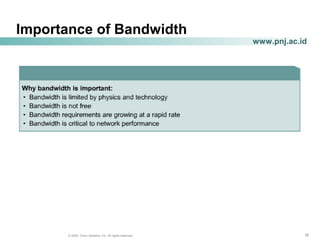 161616© 2004, Cisco Systems, Inc. All rights reserved.
www.pnj.ac.id
Importance of Bandwidth
 