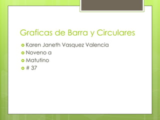 Graficas de Barra y Circulares Karen JanethVasquez Valencia Noveno a  Matutino # 37 