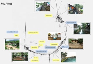 Key Areas


                                                                          สวนสาธารณะ



                                                                                                                       ต้ นทุนเดิมจากเทศบาล




     แหล่งเรียนรู้ประวัติศาสตร์
                                  สวนสาธารณะของเมอง
                                                 ื
                        สวนผัก



                                                         เต้ นแอโรบิก

                                                         วันพระ                         ทางเดินริ มคลอง

                                       ออกกําลงกาย
                                              ั                          แหล่งเรี ยนรู้นิเวศริ มคลอง         ภูมปัญญาชุมชน
                                                                                                                ิ


                                                 แหล่งเรี ยนรู้ประวัติศาสตร์



                                             โรงหนัง
                                       โรงอาหารชมชน
                                                ุ                                              ศาลาพักผ่อน
 