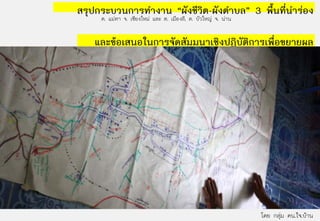 สรุปกระบวนการทํางาน “ผังชีวิต-ผังตําบล” 3 พื้นที่นํารอง
     ต. แมทา จ. เชียงใหม และ ต. เมองลี, ต. บัวใหญ จ. นาน
                                    ื                    


    และขอเสนอในการจัดสัมมนาเชิงปฏิบัติการเพื่อขยายผล




                                                              โดย กลุม คน.ใจ.บาน
                                                                     
 
