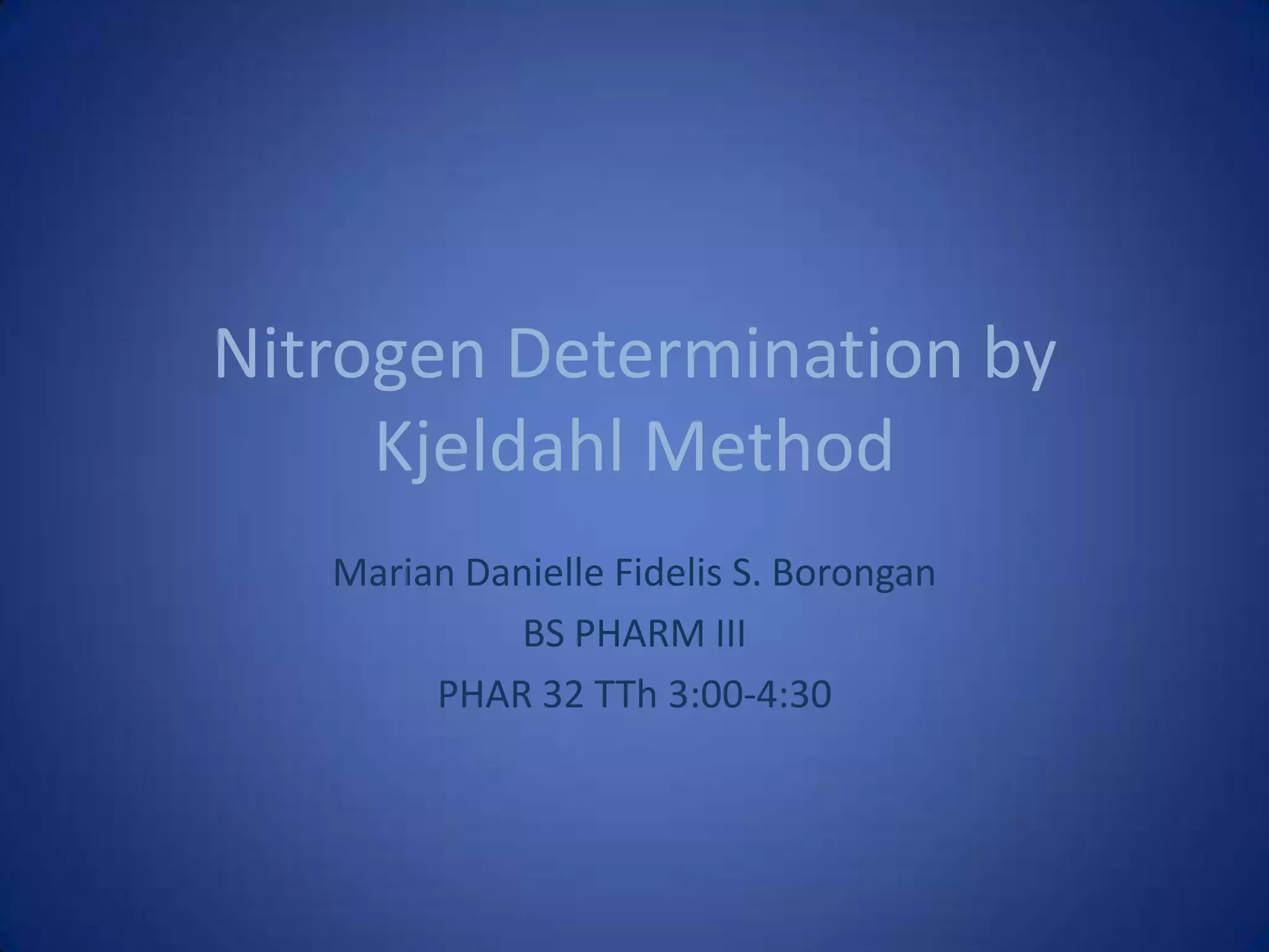 Example Kjeldahl Method | PPT