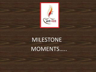MILESTONE
MOMENTS…..
 